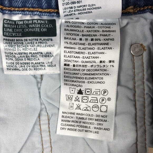 Levi's 501 jean shorts size 31 Denim Cutoff button Fly High Rise Jive Stone - Picture 10 of 12